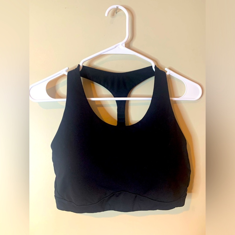 Athleta Black High Impact Racerback Spirts Bra EUC
